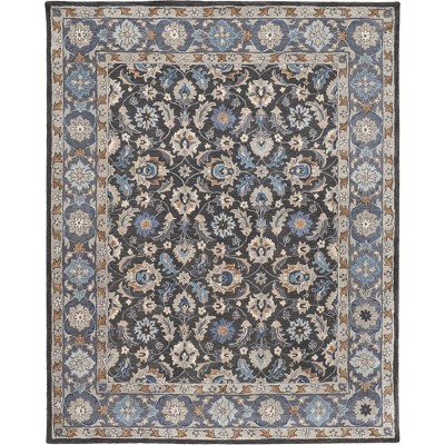 Rylan Transitional Oriental Taupe/Blue/Ivory Area Rug