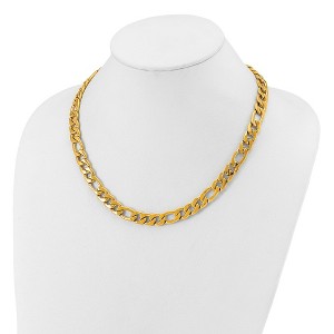 Chisel Stainless Steel Polished Yellow IP-plated Figaro Link Necklace 19.5" Plus a 2.5" Ext - 1 of 4