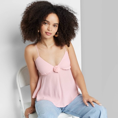 Women's Versatile Textured Knit Tiny Tank Top - Wild Fable Vibrant Pink XL