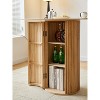 Nordlys Solid Wood and Marble Top Side Table with Storage Modern Design Style Living Room - 2 of 4