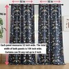 HLC.ME Florence Floral & Birds Back Tab Rod Pocket - Light Blocking Darkening Window Curtains, Set of 2 - 2 of 4