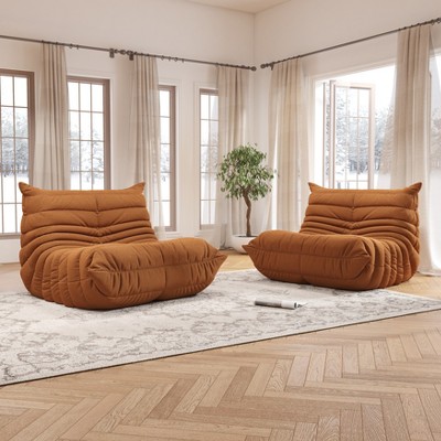 SYFERLORY Soft Beanbag Chair Set of 2，Fireside Bean Bag Lounger Memory Foam Chair For Home, Apartment Or Gaming Venue