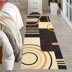 coucheta Geometric Abstract Washable Area Rug Living Room Rugs Non-Slip Soft Ultra-Thin Modern Throw Carpet - 1 of 4