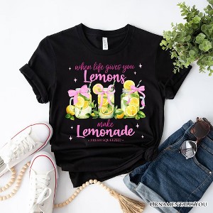 When Life Gives You Lemons Make Lemonade T-Shirt, Coquette White, Natural and Black Summer Girl Tee| OrnamentallyYou - 1 of 4