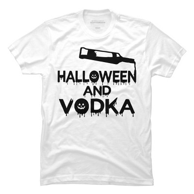 Men's Design By Humans Halloween and Vodka By melcu T-Shirt