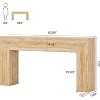 63" Long Wooden Entryway Table, Narrow Console Table with Faux Travertine Finish and Heavy Duty Legs, Rectangular Sofa Table Behind Couch - 3 of 4