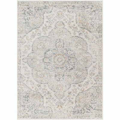 Mark & Day Lola 7'10"x10'2" Rectangle Woven Indoor Area Rugs Medium Gray: Traditional Medallion, Stain-Resistant, Polypropylene