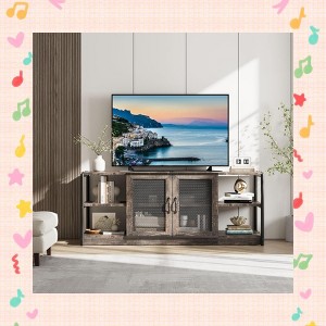 Garvee Rustic Gray TV Stand for 55-75 Inch TVs – Stylish Farmhouse Entertainment Center with Open Shelves, Storage Cabinets - 1 of 4