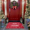 Christmas Doormat, Festive Holiday Welcome Mat with Greetings, Non-Slip Absorbent Indoor Entrance Rug, Joy Snowflake Pattern, Red - 4 of 4