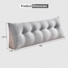 Bekrvio Wedge Headboard Pillow for Bed, Faux Linen Reading Backrest Cushion with Removable Cover & Pocket, Large Triangular Bed Rest - 2 of 4