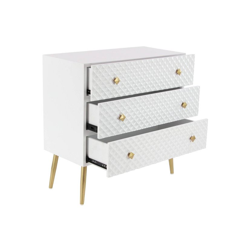 Modern 3 Drawer Wooden Chest White - Olivia &#38; May, 4 of 19