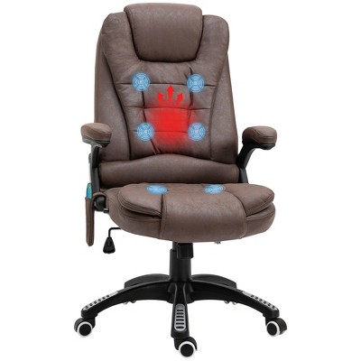 Vinsetto 7-point Vibrating Massage Office Chair High Back Executive Recliner  With Lumbar Support, Footrest, Reclining Back, Adjustable Height, Brown :  Target