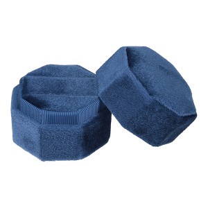 Unique Bargains Octagon Velvet Ring Box 2 Slots for Wedding Ceremony Proposal Engagement Birthday 1 Pc - 1 of 4
