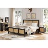 homfan Rattan Bed Frame with Headboard, Boho Cane Platform Bed Frame with Strong Metal Slat, Noise Free, No Box Spring Needed - 3 of 4
