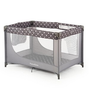 Pamo Babe Travel Foldable Portable Bassinet Baby Infant Comfortable Play Yard Crib Cot with Soft Mattress, Breathable Mesh Walls, and Carry Bag, Gray - 1 of 4