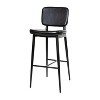 Emma and Oliver Set of 2 LeatherSoft Barstools with Iron Frame-Integrated Footrest - 3 of 4