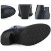 BLISSFUL STEP Women's Mid-height Heels Zipper Dressy Ankle Chelsea Booties - 3 of 4