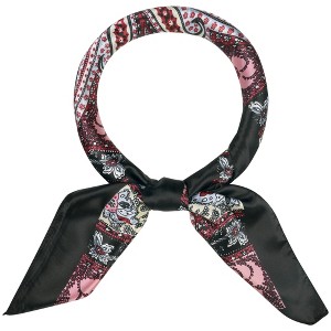 Elerevyo Women's Satin Large Paisley Symmetric Silk Square Scarf Head Wrap Bandanas 35.4" X 35.4" - 1 of 4