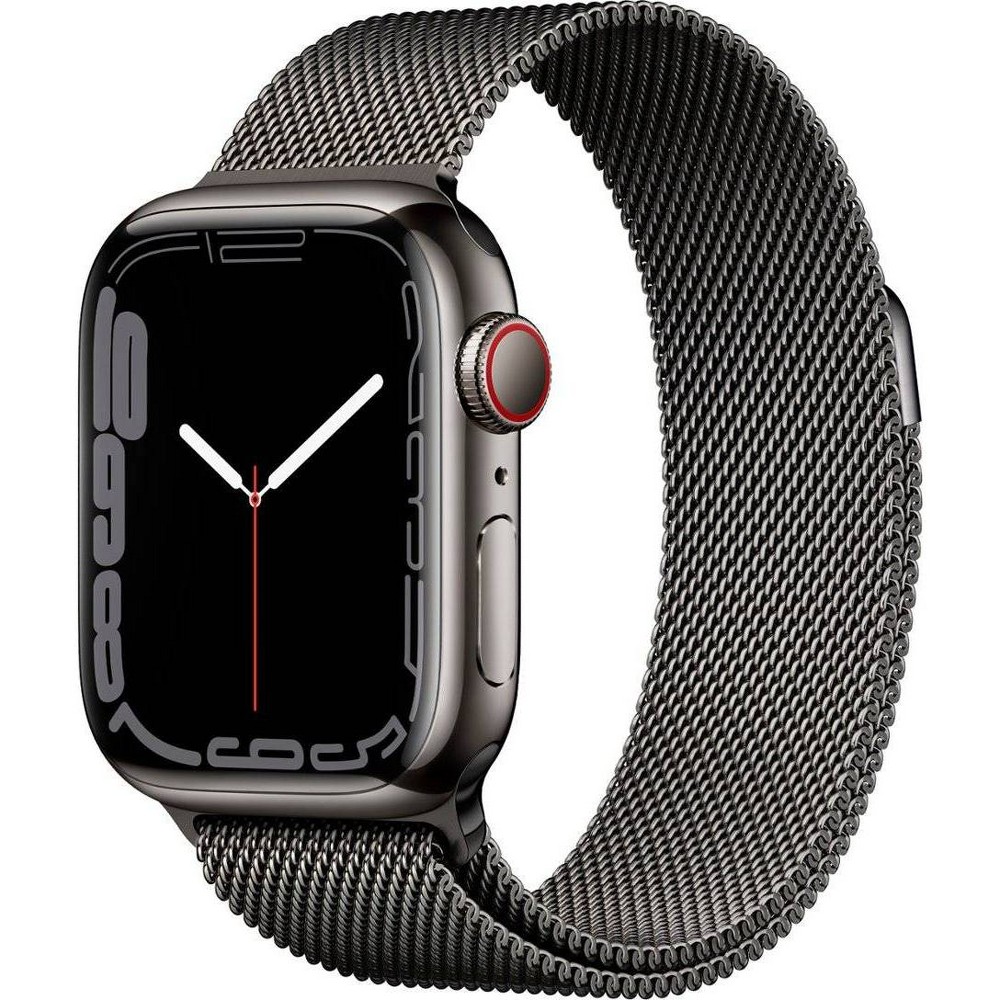 Photos - Wrist Watch Refurbished Apple Watch Series 7 GPS+Cellular, 41mm Graphite SS Case with Graphite Milanese Loop - Target Cer(2021, 7th Gen)