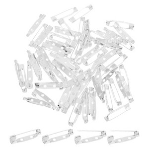 Unique Bargains Durable Multipurpose Iron Badge Brooch Pin Backs Safety Clasp 60 Pcs - 1 of 4