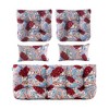 ARTPLAN Outdoor Cushions for Settee,Wicker Loveseat Cushions with Tie,Tufted Patio Cushions 2 U-Shaped Set of 5 Piece,L44xW19，Floral - 2 of 4
