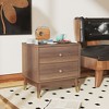 Luck Live 19.7"Modern Nightstand with 2 Drawers, Gray/Walnut End Table with Gold Metal Handles & Legs, Bedside Table for Bedroom - 3 of 4