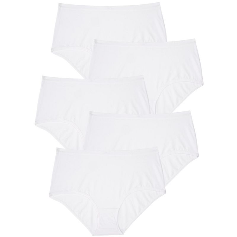 Comfort Choice Women's Plus Size Stretch Cotton Brief 5-Pack, 1 of 1