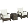 Resenkos 3 Pieces Patio Furniture, Outdoor Sectional Furniture, PE Rattan, Beige - 2 of 4