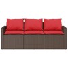 vidaXL Garden Sofa Brown PE rattan 3-Seater Removable Covers - 4 of 4