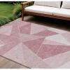 Blush Pink And Ivory Geometric Washable Indoor Outdoor Area Rug - 2 of 4