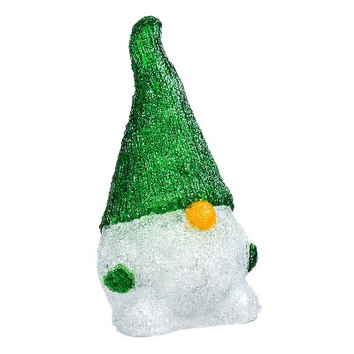 Twinkling Light Gnome Garden Statue, Green