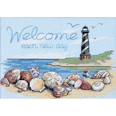 Dimensions Mini Counted Cross Stitch Kit 7"X5"-Welcome Each New Day (14 Count)