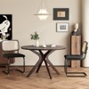 Bencmate Coffee Tables, Solid Round Coffee Table for 4 to 6 People with Intersecting Pedestal Base, Dining Table, Brown, 47.2"*47.2"*30.3" - 2 of 4