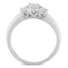 EVERLY JEWELRY | 10K White Gold 5/8 CT TGW Created White Sapphire 3-Stone Engagement Ring - 3 of 4