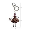 Wrapables Hanging Fashionista Doll Keychain, Crystal Rhinestone Keyring Bag Charm, Brown Animal Print - 2 of 4