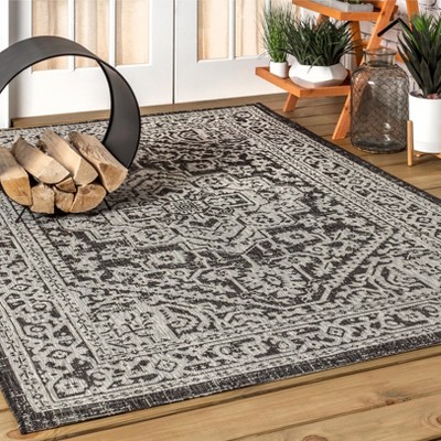 JONATHAN Y Sinjuri Medallion Textured Weave Indoor/Outdoor Area Rug