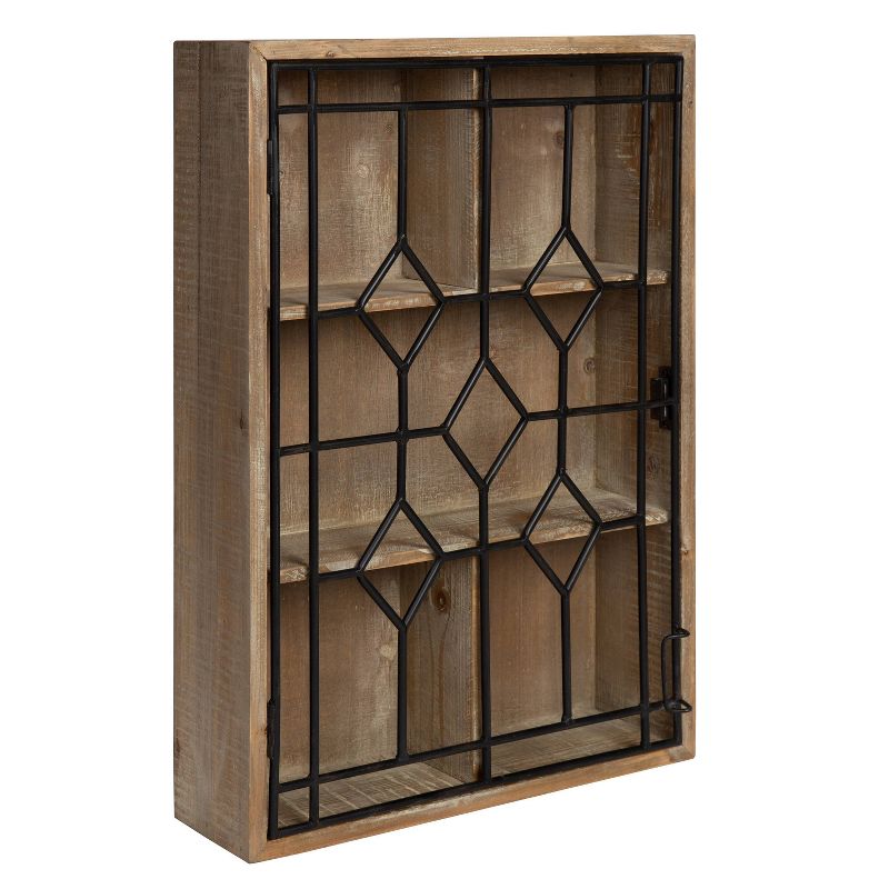 Megara Decorative Wooden Wall Hanging Curio Cabinet Rustic Brown - Kate &#38; Laurel All Things Decor, 3 of 8
