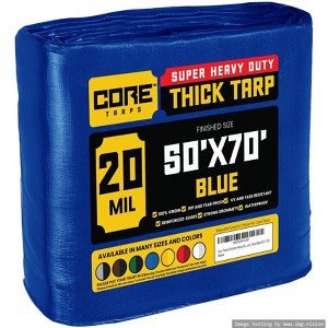 Core Tarps Heavy Duty 20 Mil Tarp Cover, UV Resistant, Rip Proof for Roof, Camping, Patio, Pool, Boat - 1 of 4