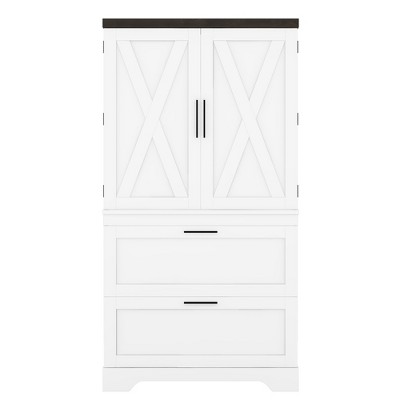 TIRAMISUBEST Modern Wooden Cabinet with Storage Divider & Drawers - Multi-Door Living Room Storage