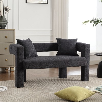 Living Room Loveseat: Modern Chenille, Comfy and Compact