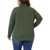 Agnes Orinda Women's Plus Size Lapel Long Sleeve Textured Soft Casual Button Down Shirts with Pockets - 4 of 4