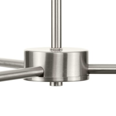 Haas Brushed Nickel 6-Light Chandelier with Opal Glass Globes