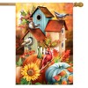 Briarwood Lane Fall House Flag 40x28 For Outdoor Fall Floral Birdhouses For Fall House Flag - 2 of 4