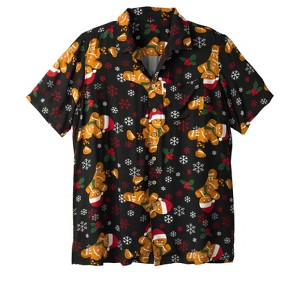 KingSize Men's Big & Tall Printed Camp Shirt - 1 of 4