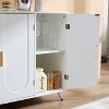 NicBex 39.3"/47.16" Modern 3-Doors Sideboard,Kitchen Storage Cabinets with Removable  Shelves and Gold Handles for Kitchen and Dining Room,White - 4 of 4