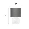 Creekwood Home Round Modern Glass Accent Table Lamp Clear Gray Shade - 3 of 4