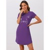 cheibear Women's Short Sleeve Summer Cute Cat Printed with Pockets Nightgowns - 4 of 4