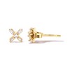 Haus of Brilliance 10K Yellow Gold 1/10 Cttw Round and Baguette Diamond Criss Cross X Stud Earring - 3 of 4