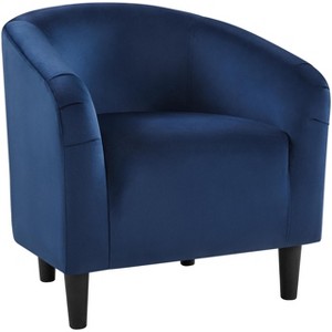 GustoWave Velvet Accent Chair, Luxurious Barrel Armchair with Soft padded Seat, Comfortable Modern Furniture for Living Room, Bedroom, Office - 1 of 4