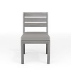 Martha Stewart Bedford Indoor-Outdoor Stackable Patio Dining Chair with Brushed Woodgrain Aluminum Finish and All-Weather Seat Cushion - 3 of 4